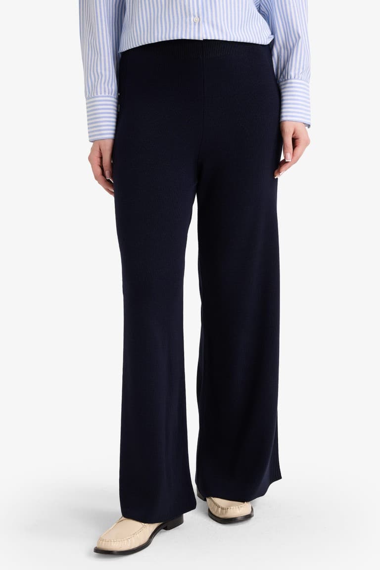 Wide Leg Knitwear Trousers