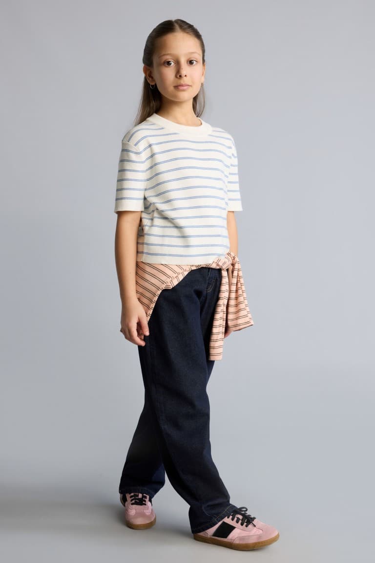 Regular Crew Neck Rib Sweater Girl Secondary image