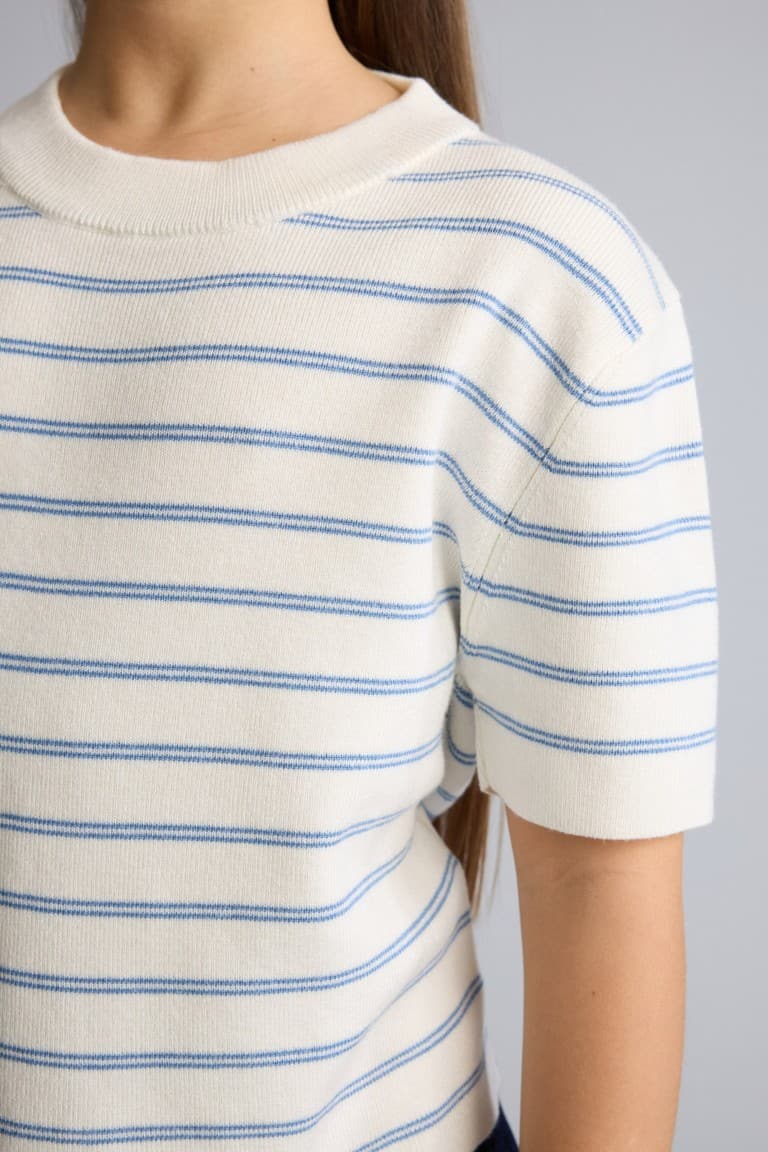 Regular Crew Neck Rib Sweater Girl