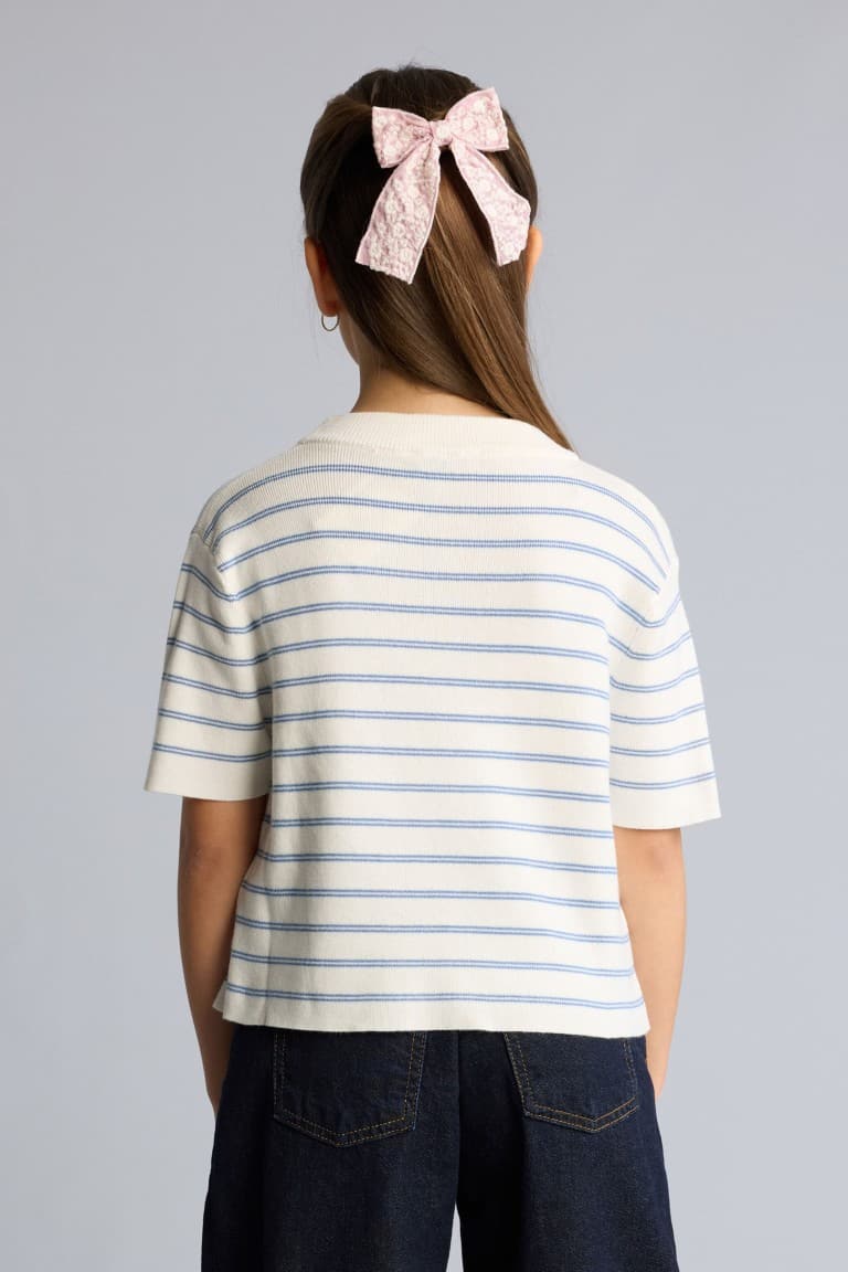 Regular Crew Neck Rib Sweater Girl