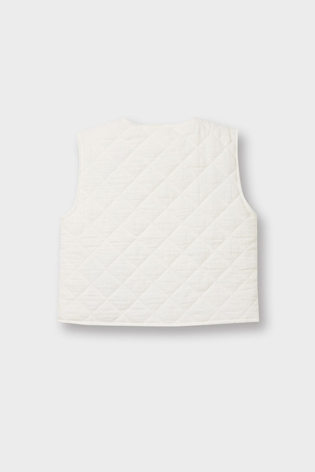 Crew Neck Quilted Buttoned Vest Baby Girl