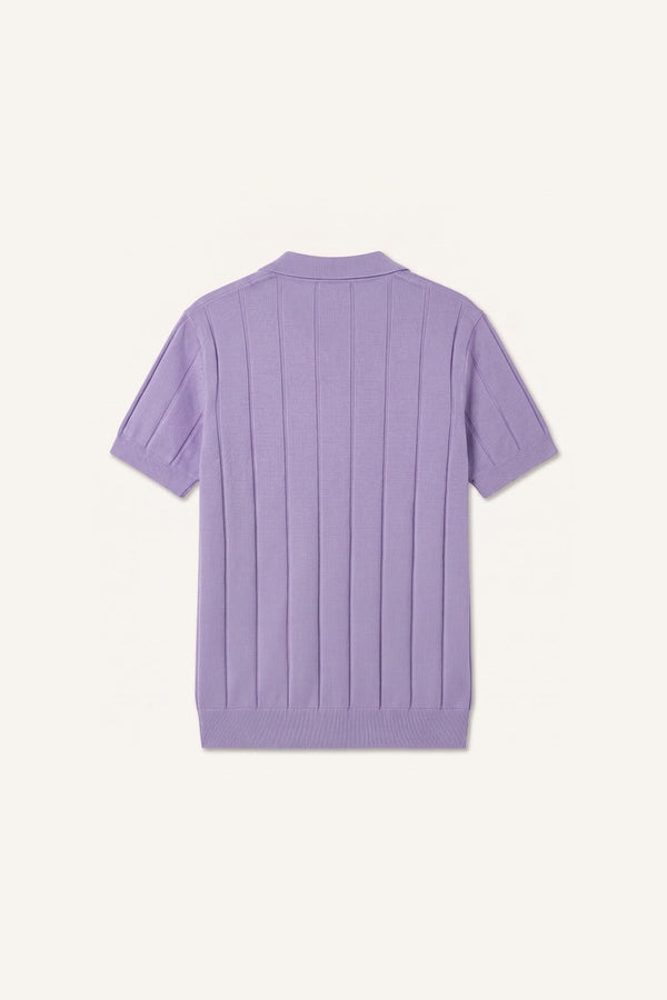 100% Cotton Standard Fit Short Sleeve Polo Violet Color Knitwear T-Shirt
