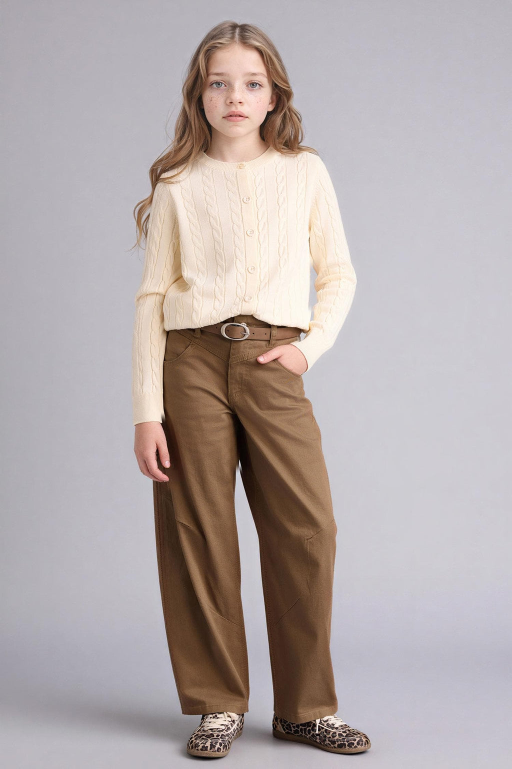 Baggy Fit Gabardine Pants Girl