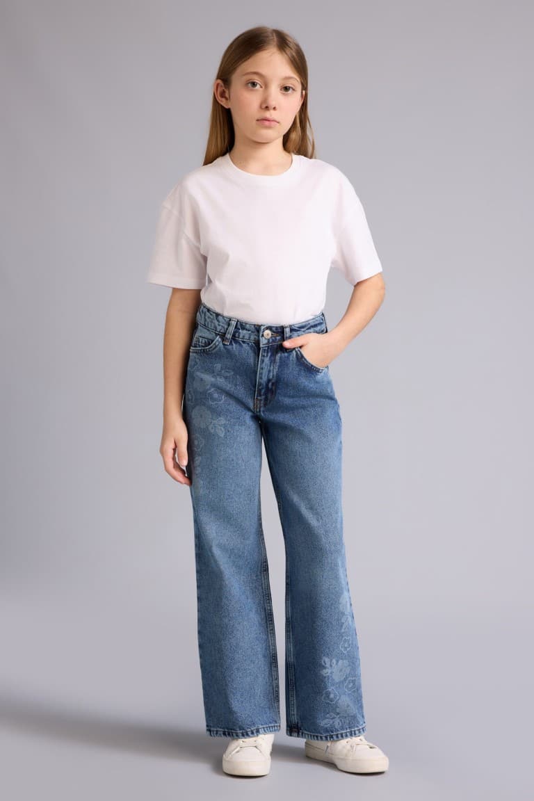 Girls Straight Wide Jean Pants Main image