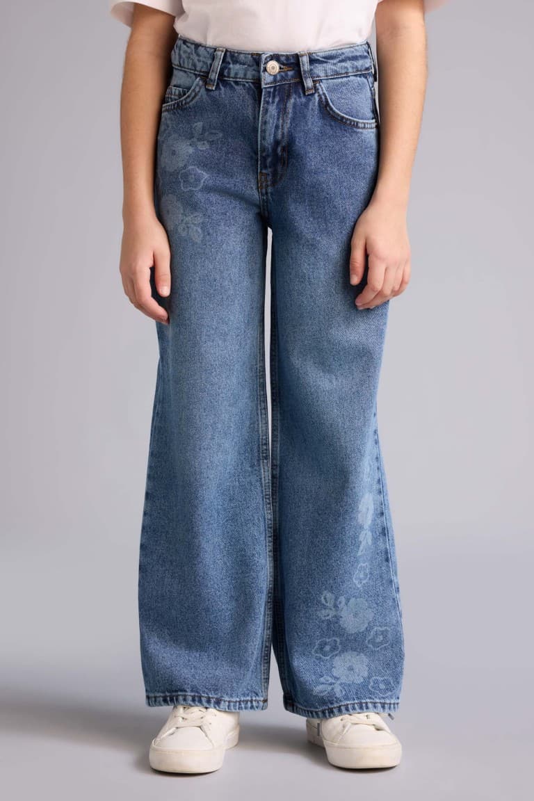 Girls Straight Wide Jean Pants