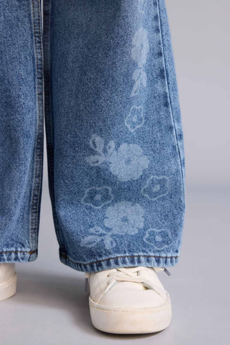 Girls Straight Wide Jean Pants