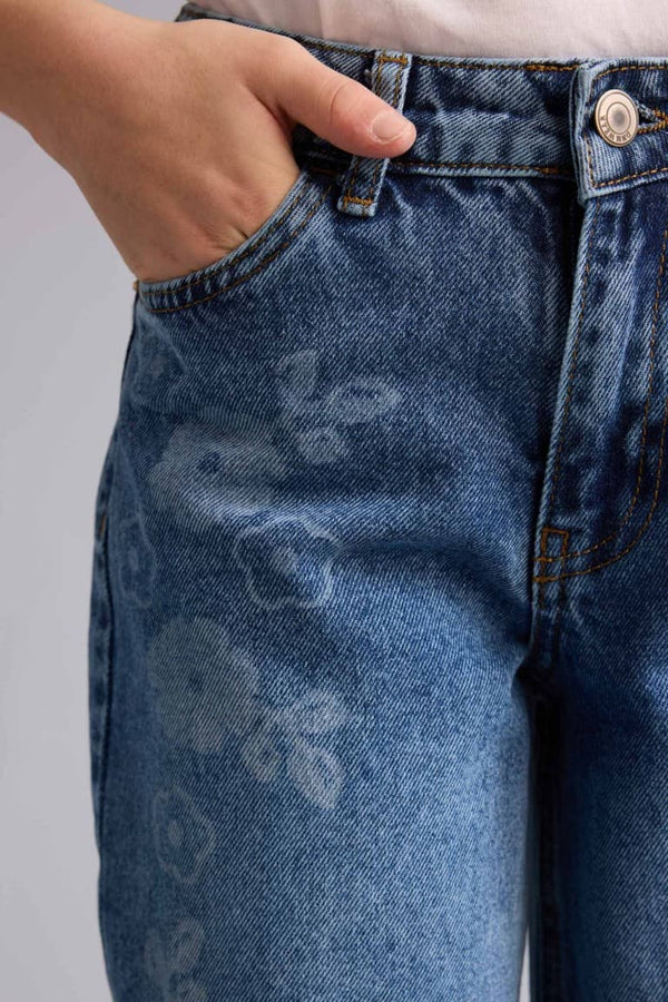 Girls Straight Wide Jean Pants