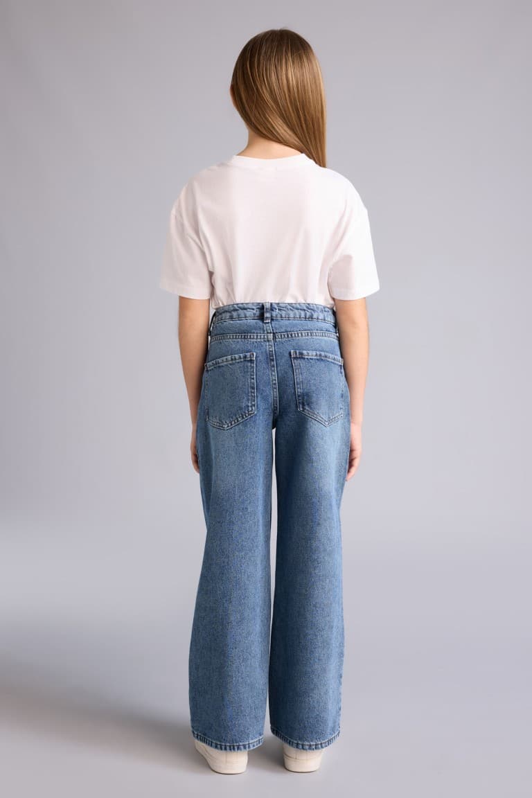 Girls Straight Wide Jean Pants