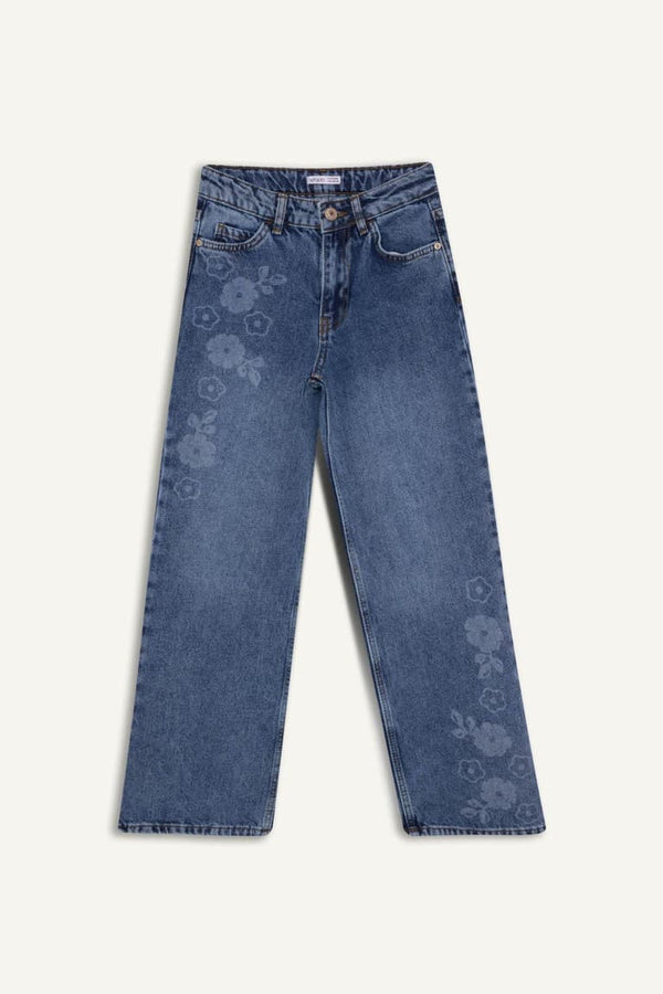 Girls Straight Wide Jean Pants