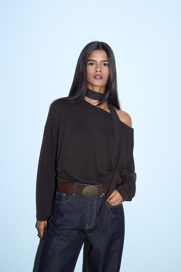 Loose Fit Boat Neck T-Shirt