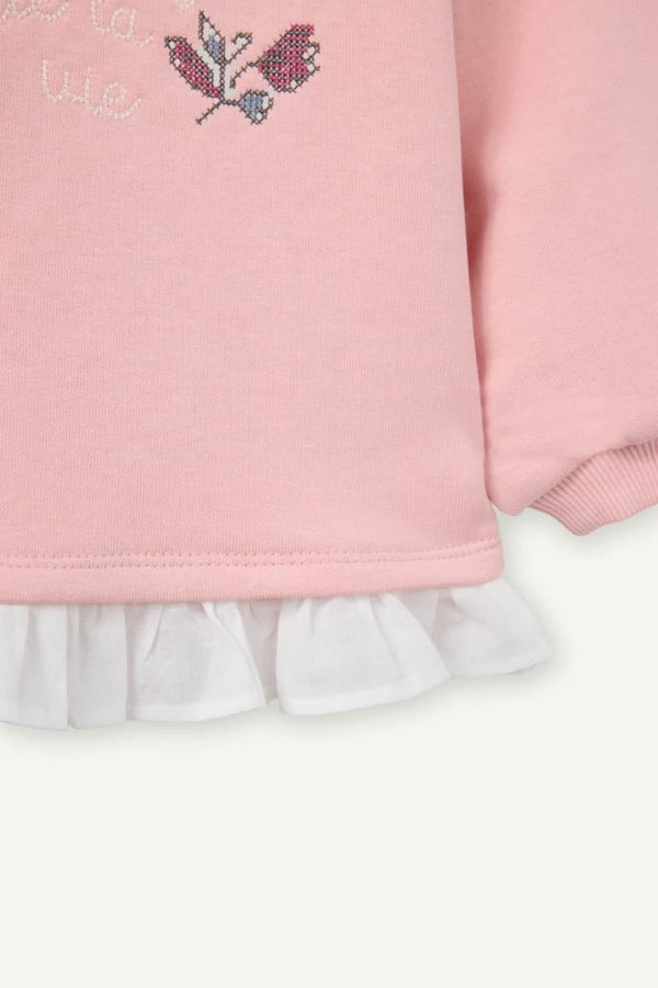 Ruffle Detailed Floral Sweatshirt Baby Girl