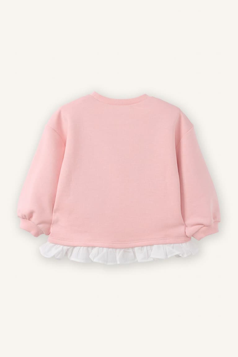 Ruffle Detailed Floral Sweatshirt Baby Girl