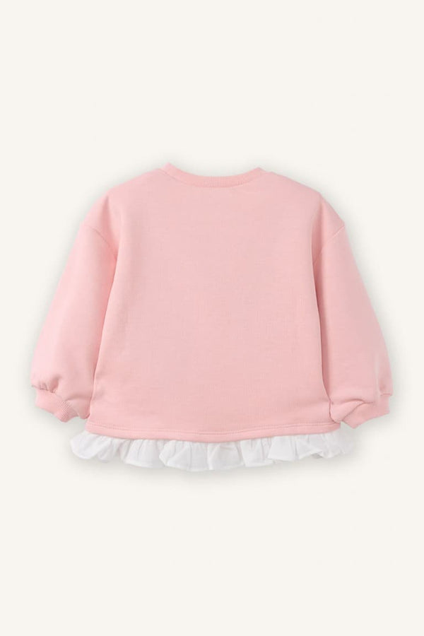 Ruffle Detailed Floral Sweatshirt Baby Girl