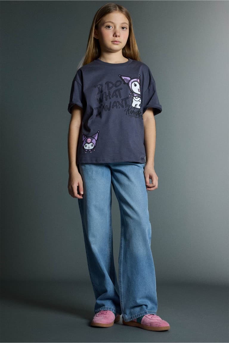 100% Cotton Curor Overless Short Sleeve Anthracite T-Shirt For Girls Secondary image