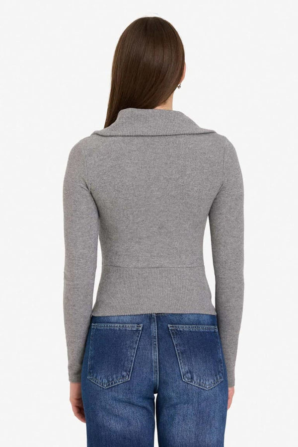 Fitted Half Turtleneck Cardigan