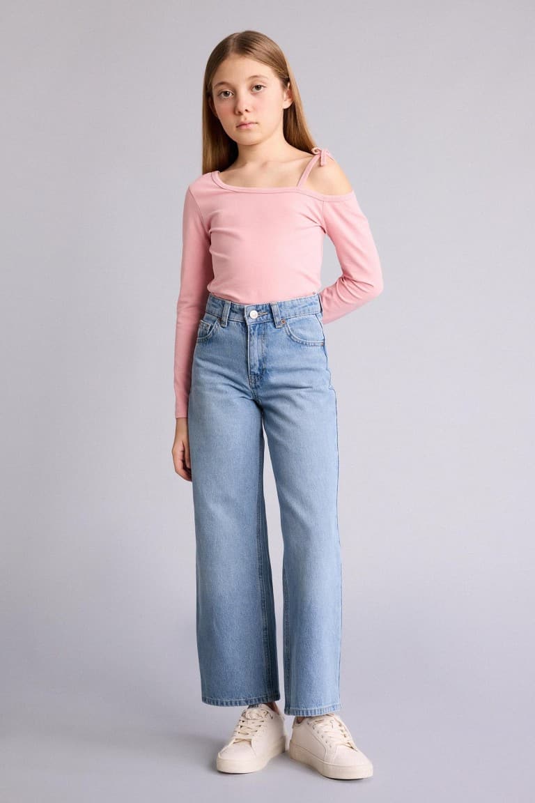 Boat Neck Combed T-Shirt Girl Secondary image