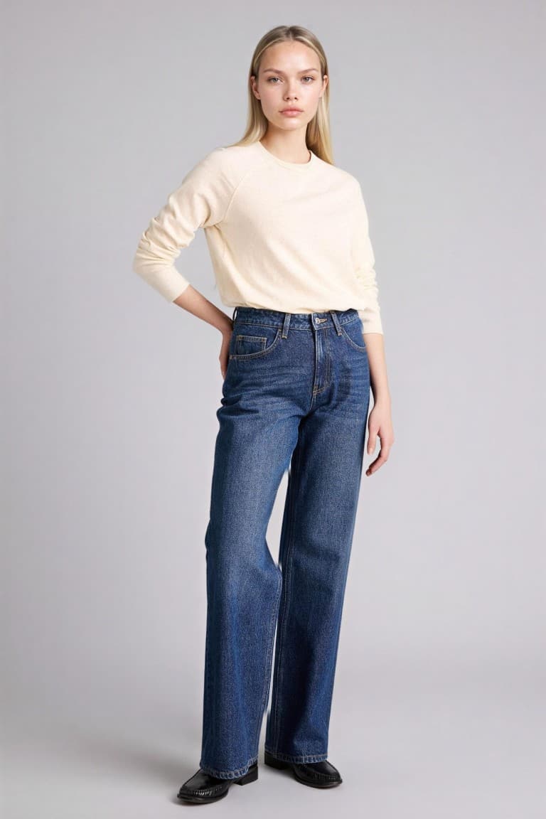 Regular Crew Neck Pressure Straight Long Sleeve T-Shirt Secondary image