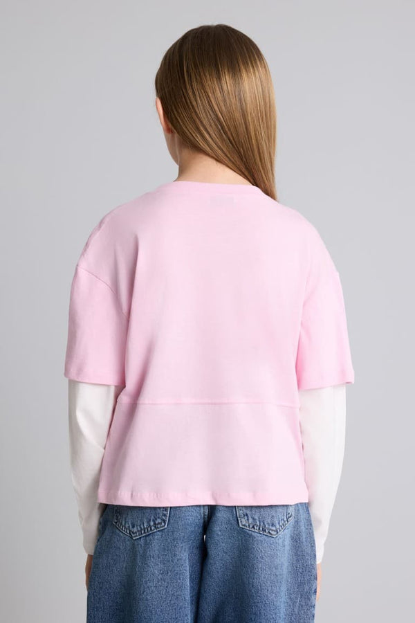 Patterned Combed T-Shirt Girl