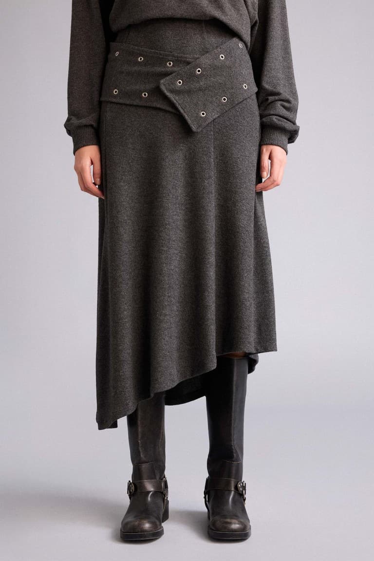 A Line Normal Waist Midi Skirt