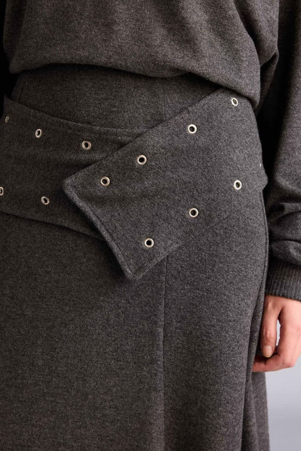 A Line Normal Waist Midi Skirt