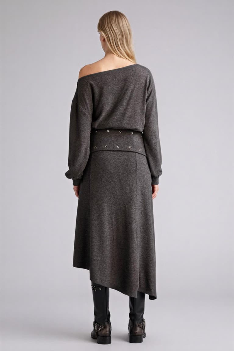 A Line Normal Waist Midi Skirt