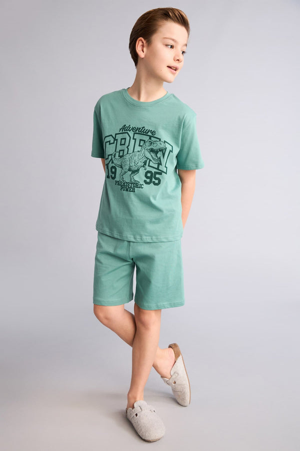 100% Cotton Regular Fit Printed 2-Piece Pajama Set For Boys