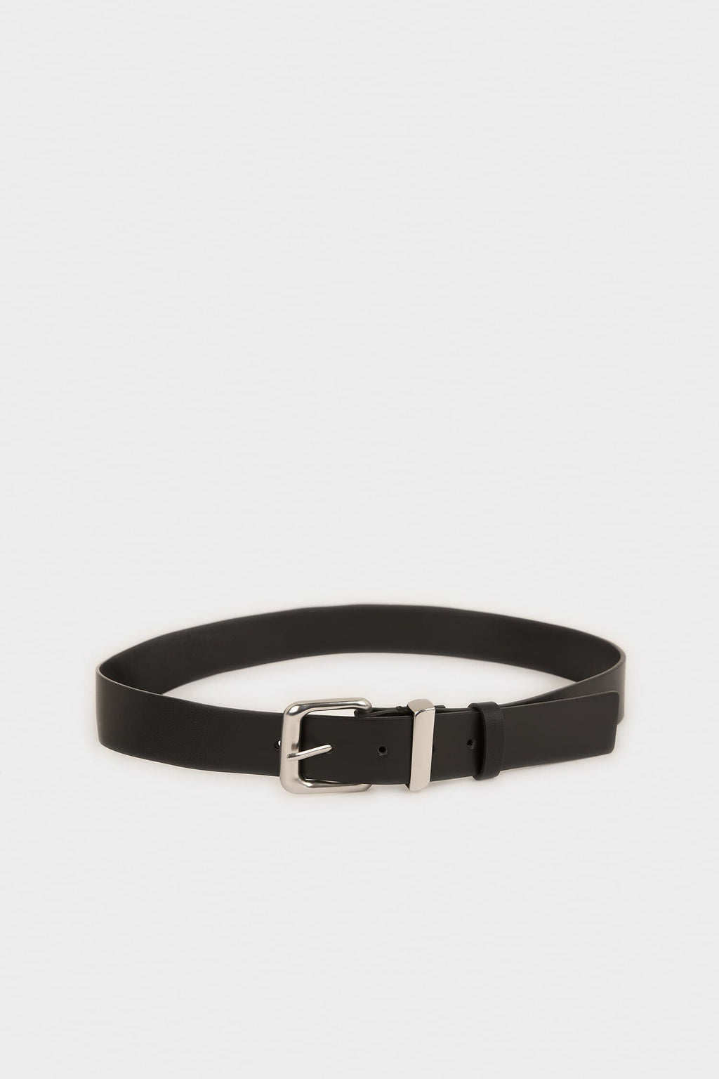 Mens Rectangle Buckle Faux Leather Daily Belt