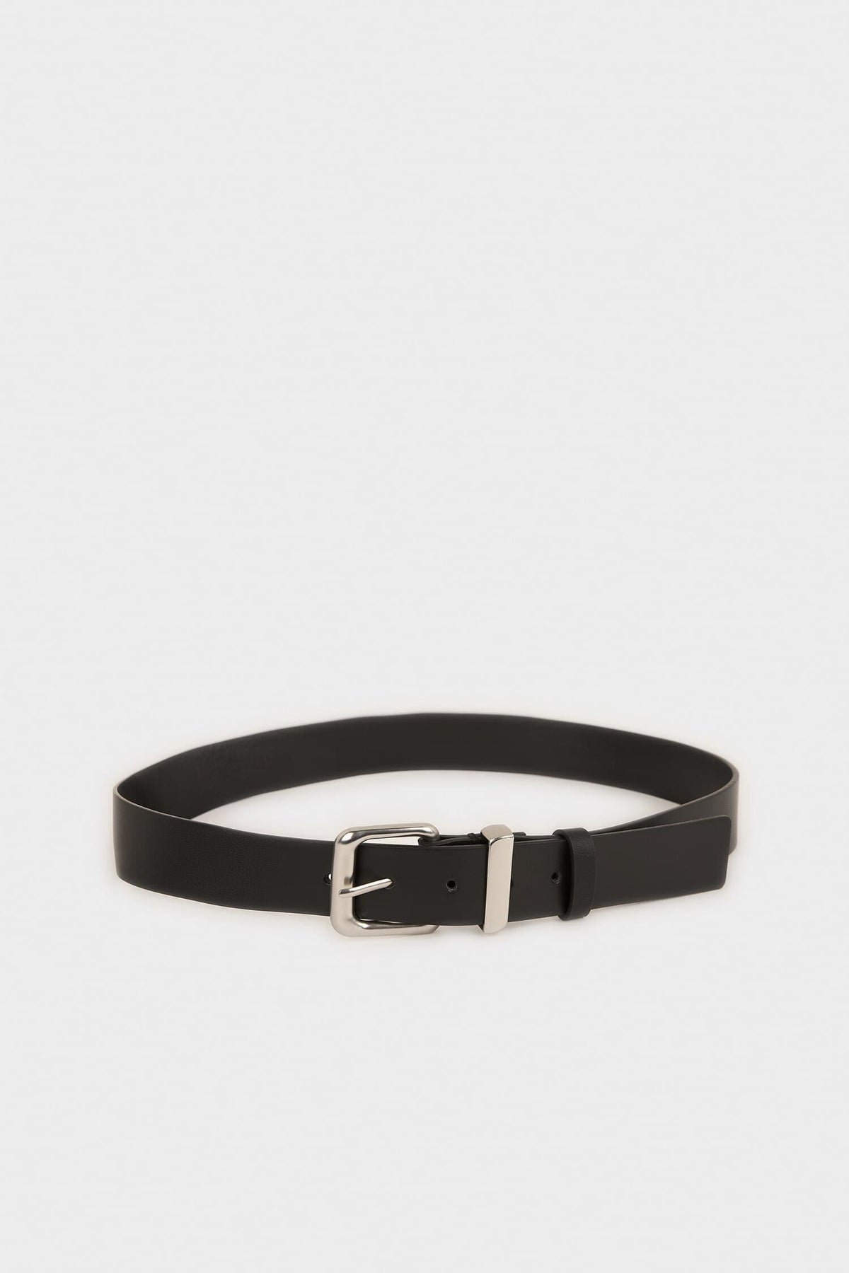 Mens Rectangle Buckle Faux Leather Daily Belt