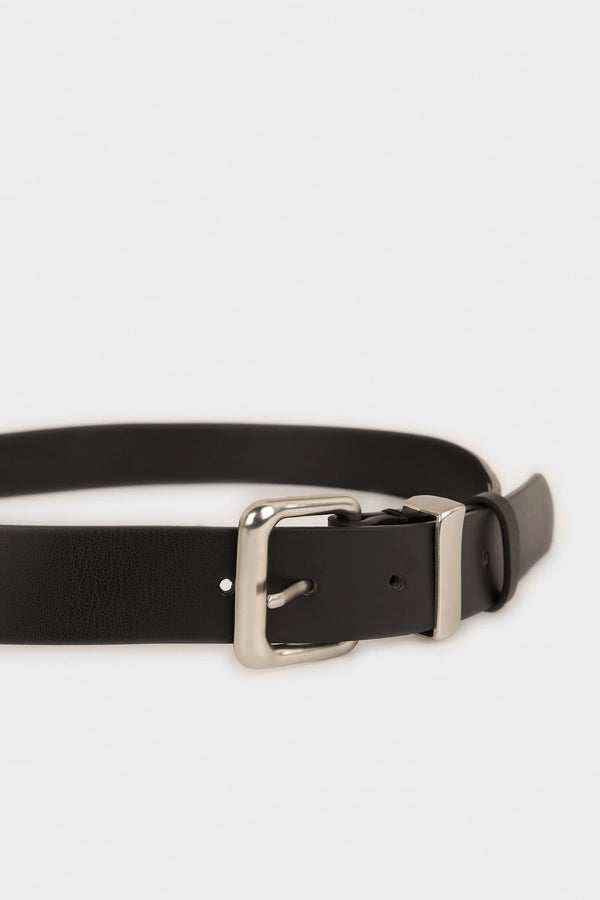 Mens Rectangle Buckle Faux Leather Daily Belt