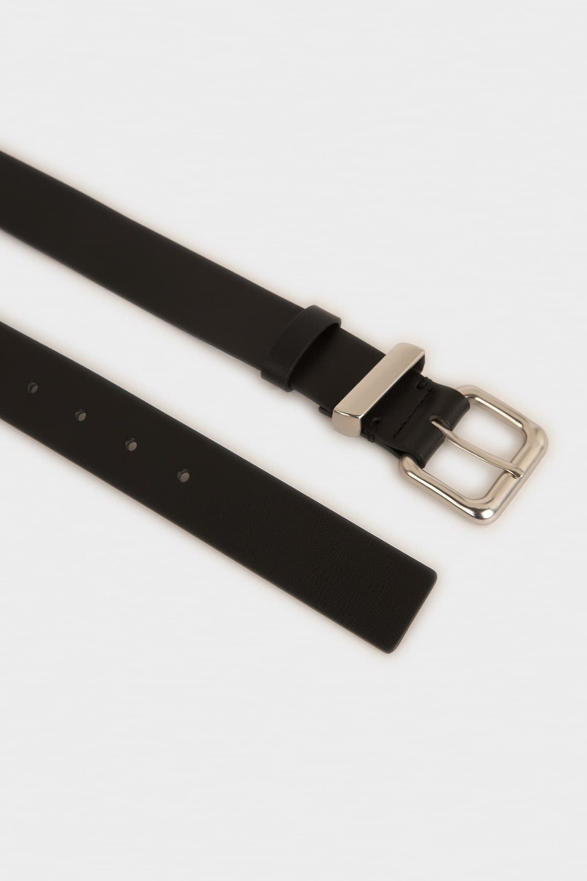Mens Rectangle Buckle Faux Leather Daily Belt