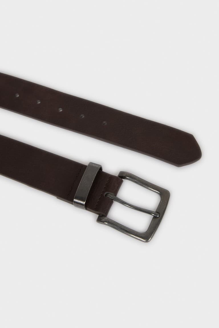 Mens Rectangle Buckle Faux Leather Daily Belt