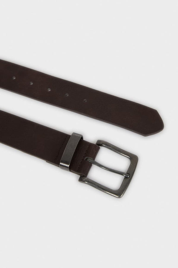 Mens Rectangle Buckle Faux Leather Daily Belt