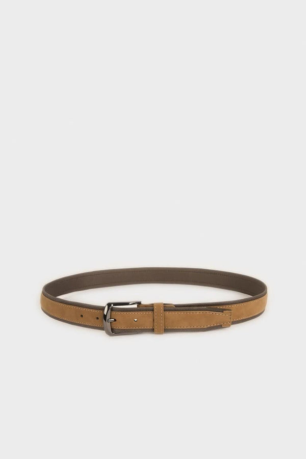 Mens Rectangle Buckle Faux Leather Daily Belt