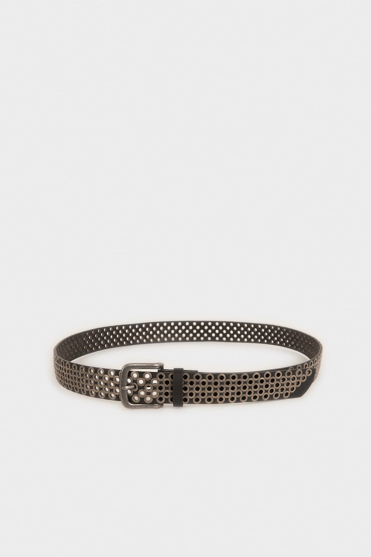 Mens Rectangle Buckle Faux Leather Daily Belt