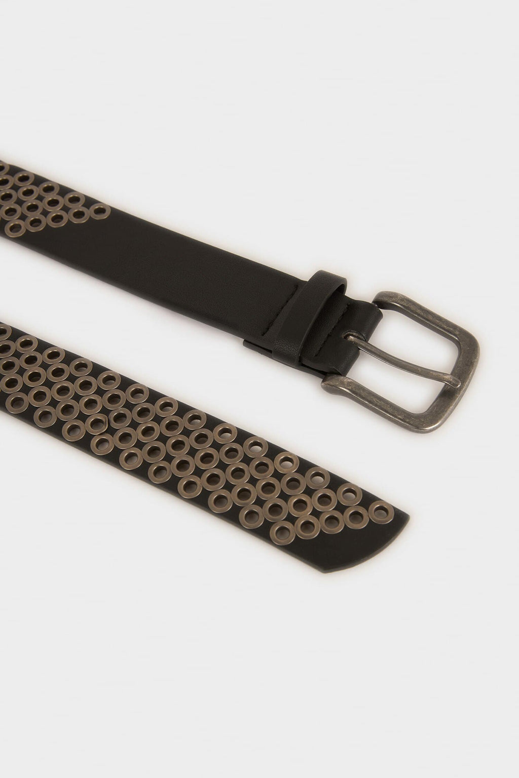 Mens Rectangle Buckle Faux Leather Daily Belt