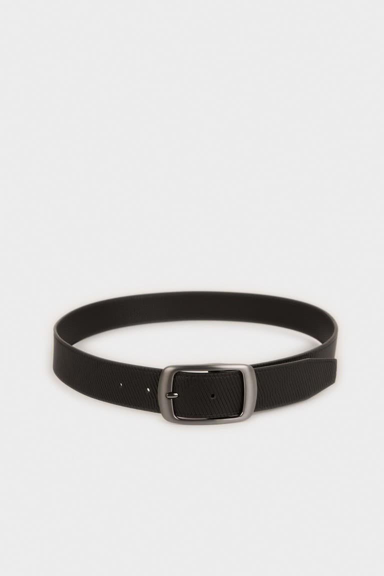 Mens Oval Buckle Faux Leather Daily Belt Main image