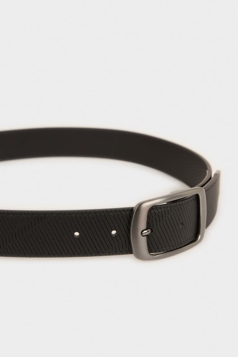 Mens Oval Buckle Faux Leather Daily Belt Secondary image