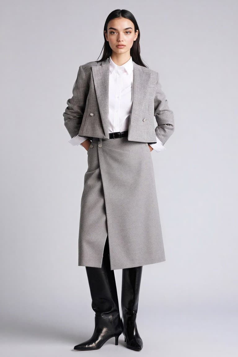 Regular Waist Taffeta Midi Skirt Main image