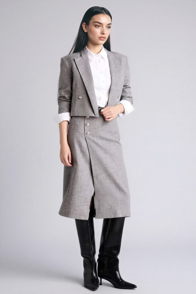 Regular Waist Taffeta Midi Skirt Secondary image