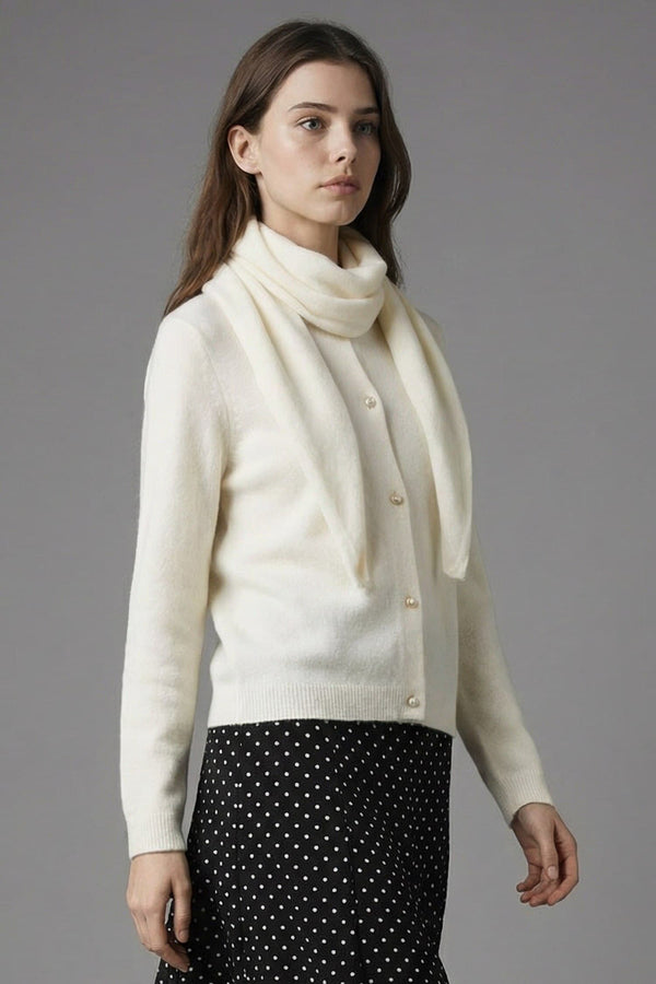 Scarf Regular Fit, Crew Neck Knitwear Cardigan