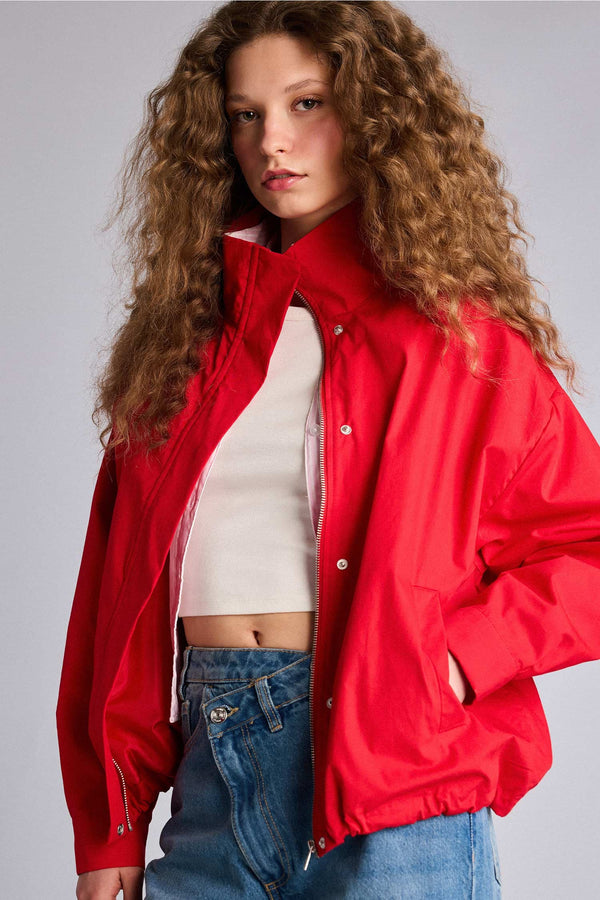 Afra x Defacto Polka Dot Taffeta Poplin Jacket