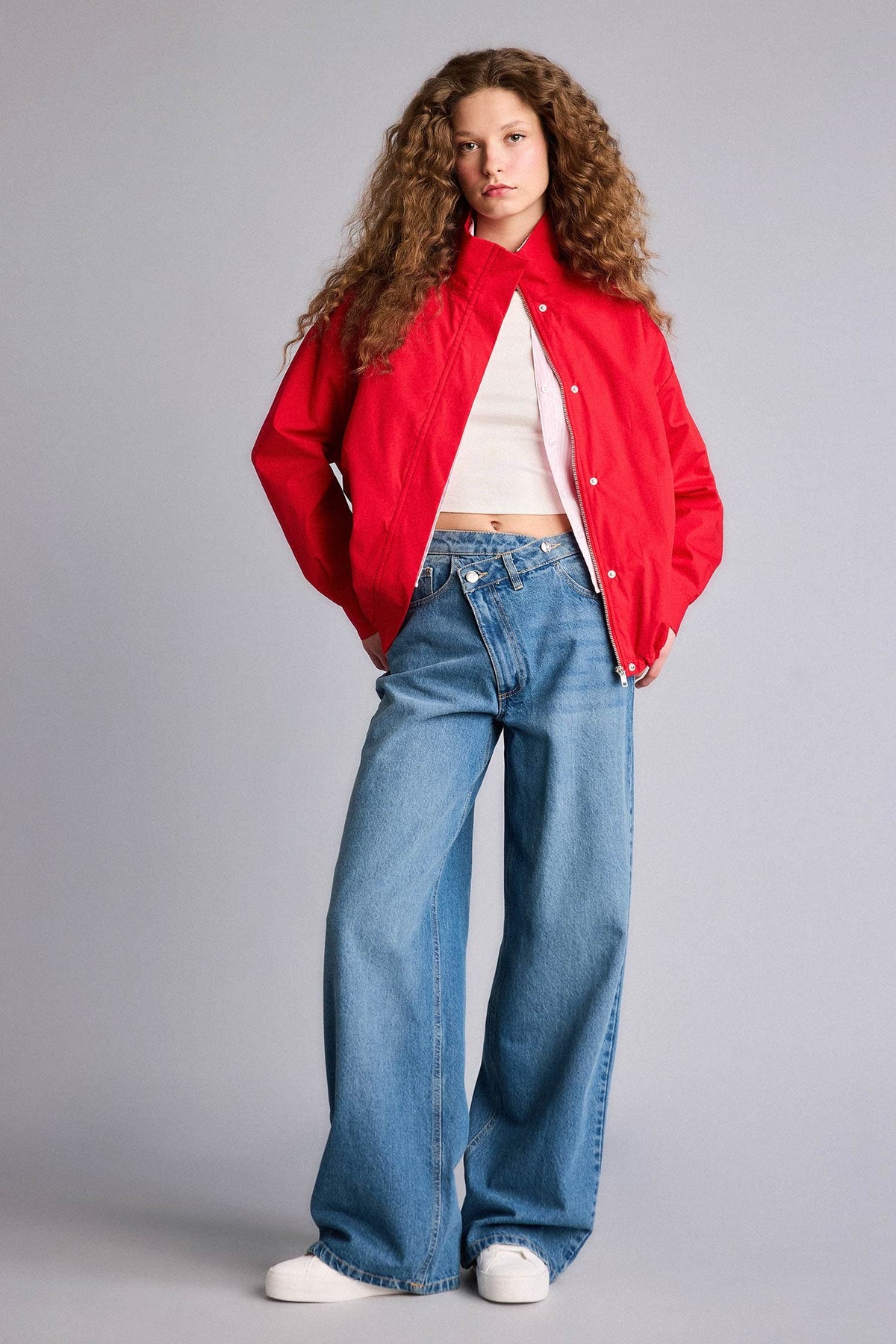 Afra x Defacto Polka Dot Taffeta Poplin Jacket