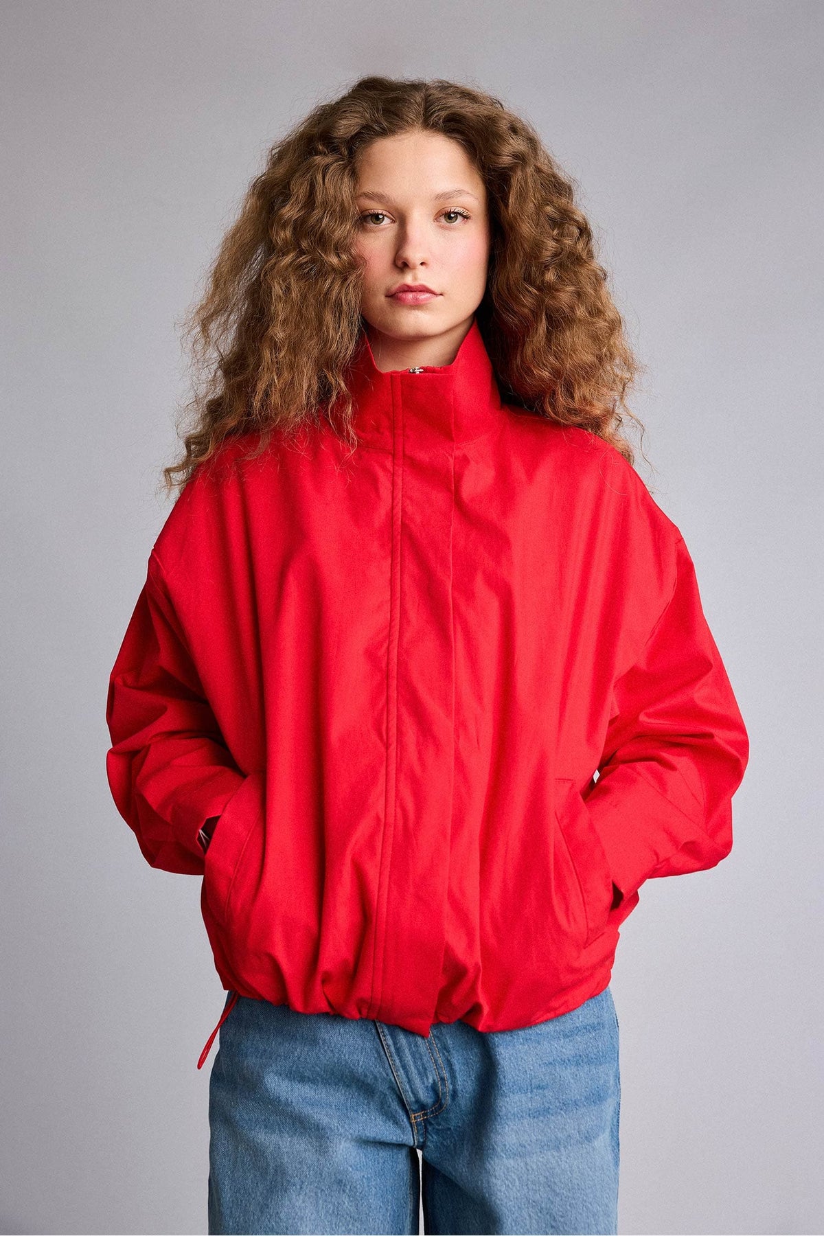 Afra x Defacto Polka Dot Taffeta Poplin Jacket