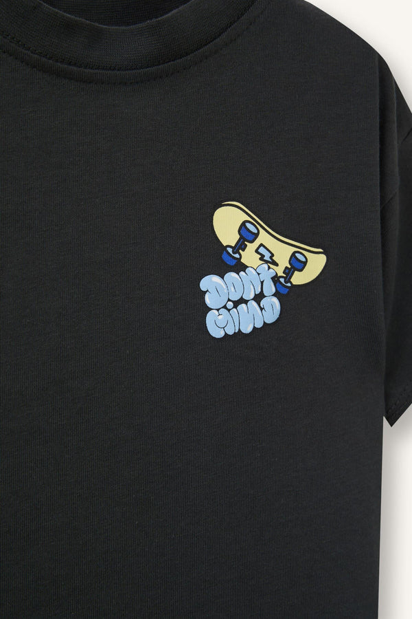 100% Cotton Skateboard Printed T-Shirt Baby Boy