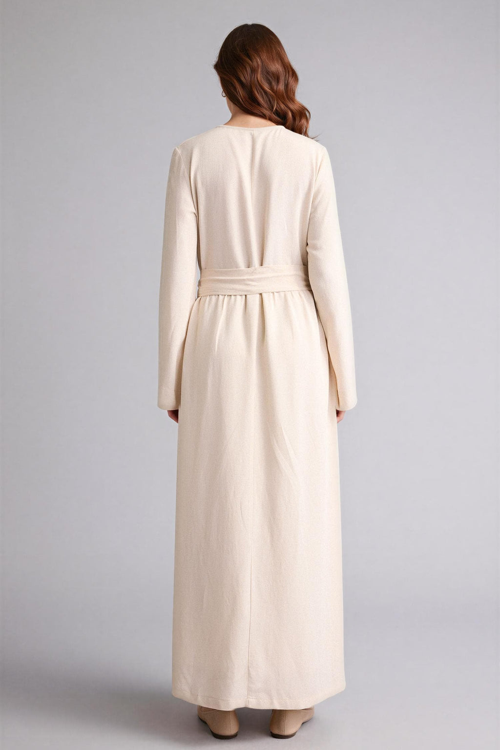 Linen Blend Belted Maxi Dress