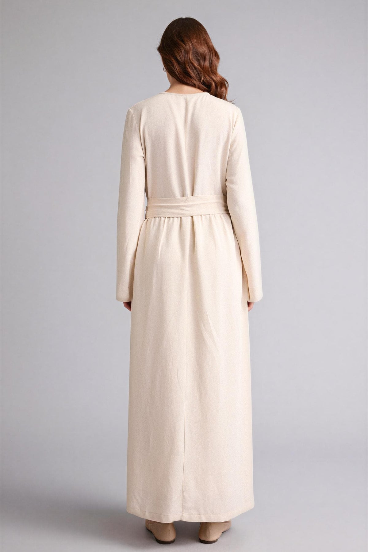 Linen Blend Belted Maxi Dress