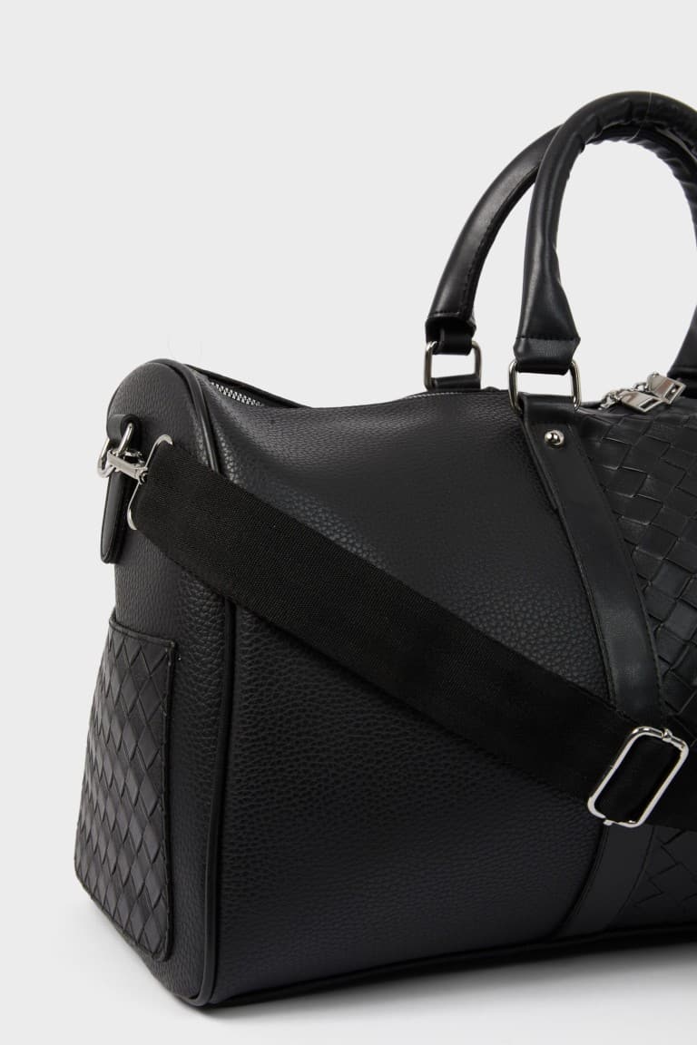 Mens Faux Leather Sports and Travel Bag