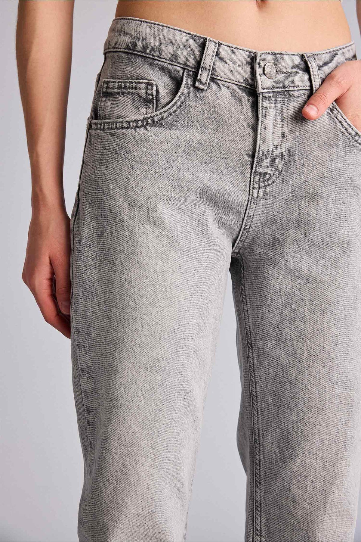 Bootcut Low Waist Long Jean Wash Trousers