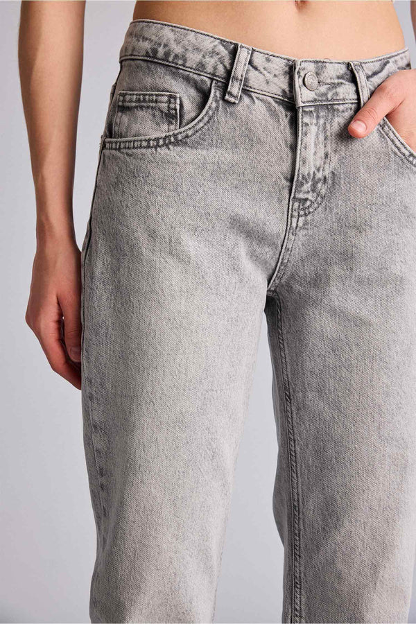 Bootcut Low Waist Long Jean Wash Trousers
