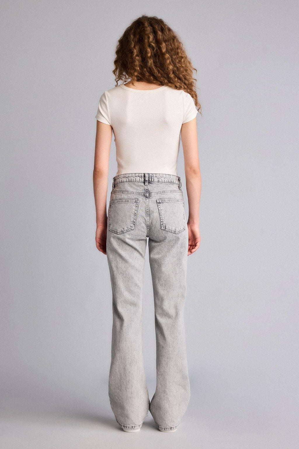 Bootcut Low Waist Long Jean Wash Trousers